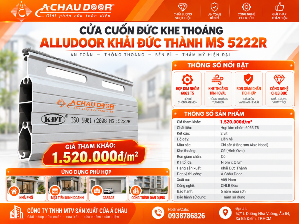Cửa Cuốn Đức Khe Thoáng Alludoor KĐT MS 5222R - TL 10kg 3 MS 5222R 1