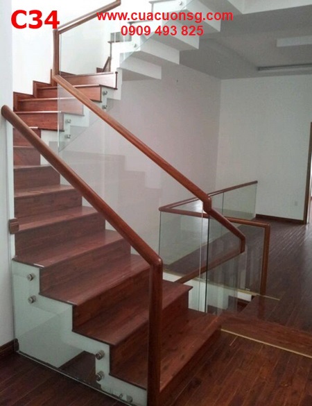 Cầu thang kính giá rẻ, đẹp, hiện đại 61