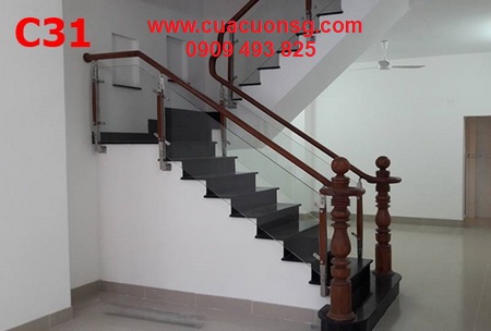 Cầu thang kính giá rẻ, đẹp, hiện đại 62