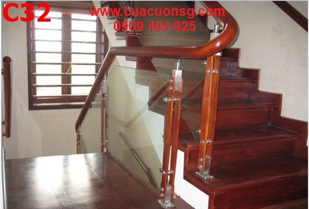 Cầu thang kính giá rẻ, đẹp, hiện đại 63