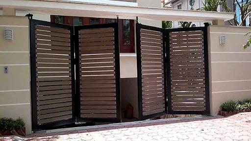 mẫu cổng inox 2 cánh sơn tĩnh điện