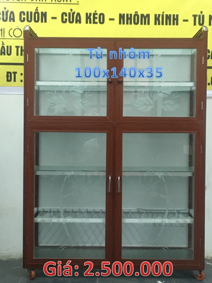 tủ nhôm vân gỗ 100x140