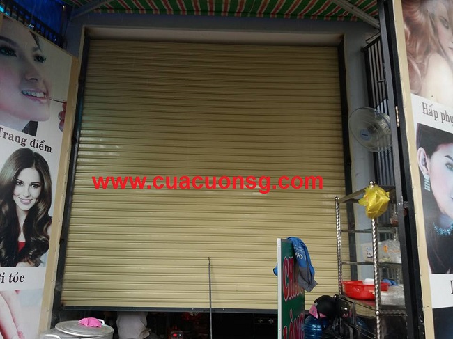 Hình Ảnh Cửa Cuốn Đài Loan ĐẸP 6 Hoàn thiện mẫu cửa cuốn Đài Loan Á Châu màu vàng kem đẹp, hiện đại