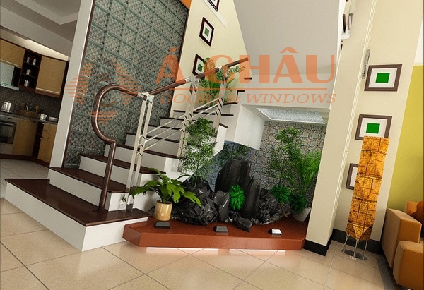 Đặt tiểu cảnh đẹp cho nhà phố vị trí gầm cầu thang