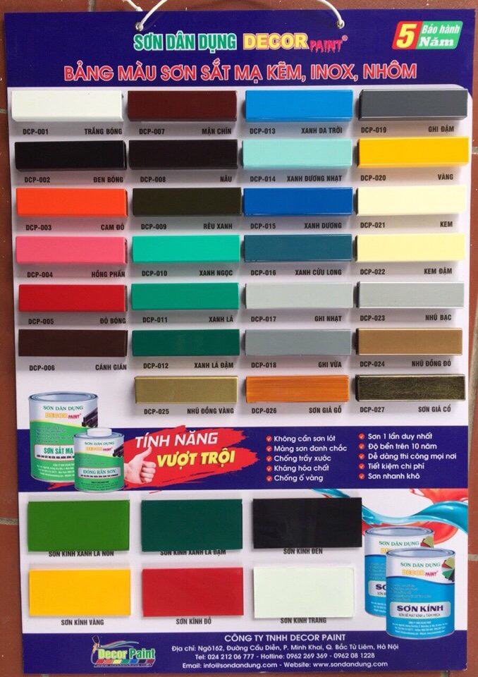 Bảng màu sơn Decor Paint