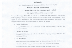 thong bao tang gia cua cuon cua keo