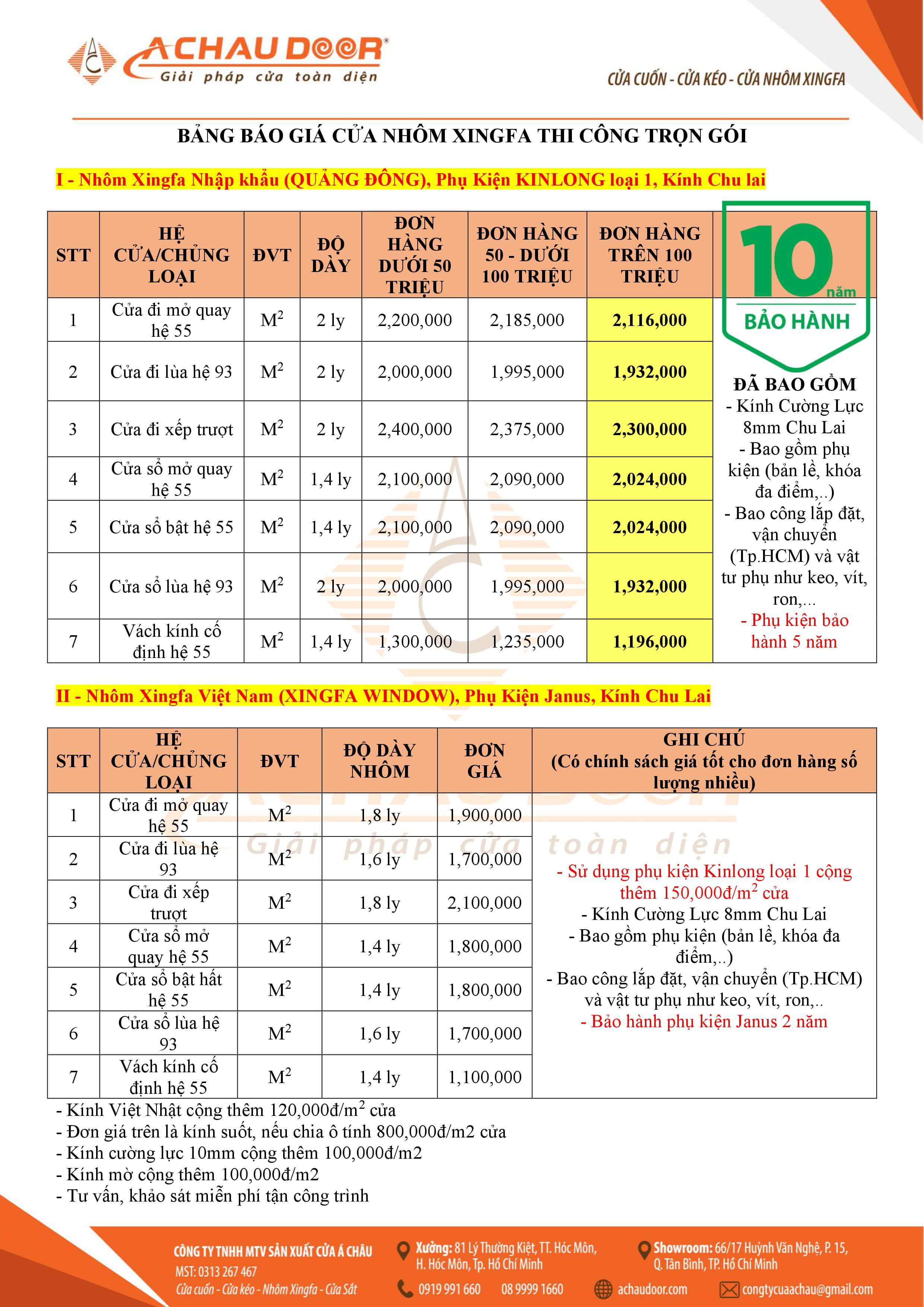 bang-bao-gia-cua-nhom-xingfa-2019