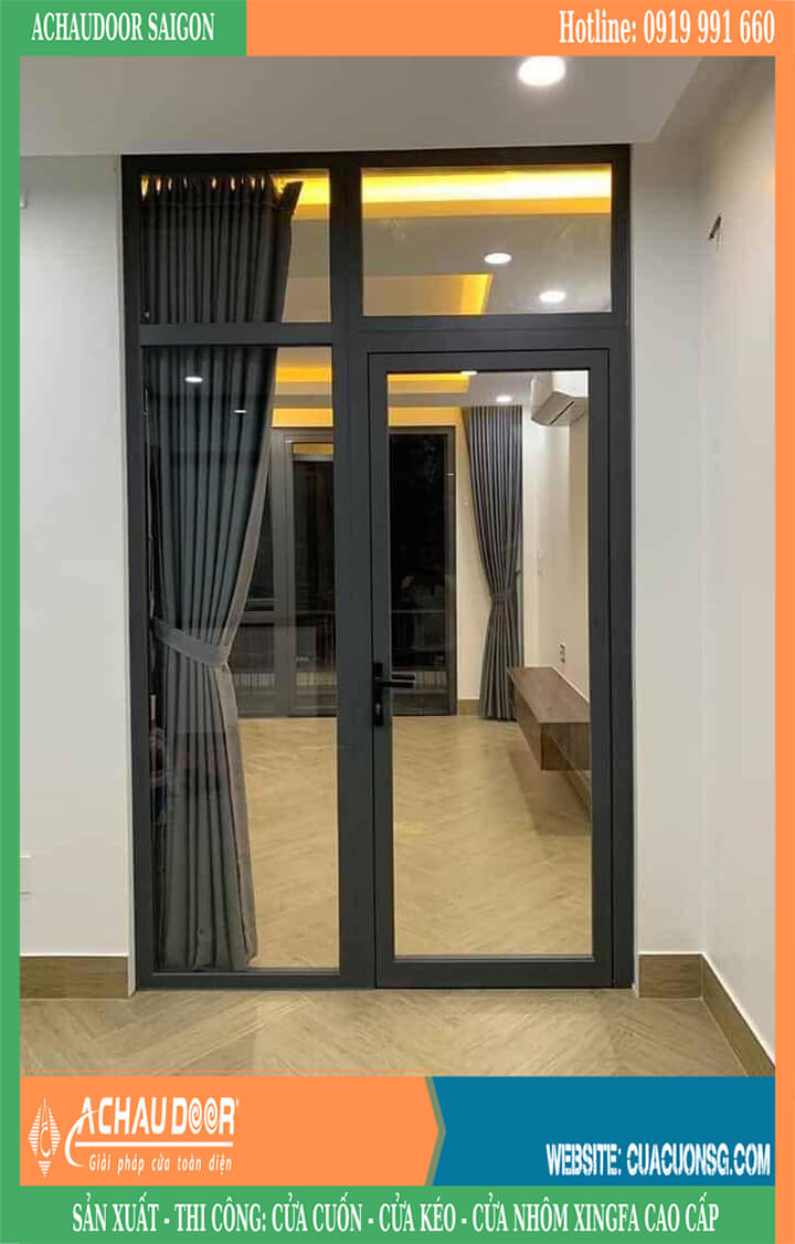 cửa nhôm 2 cánh chia ô