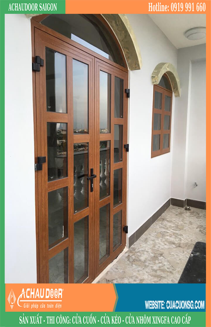 mẫu cửa nhôm kính 2 cánh đẹp