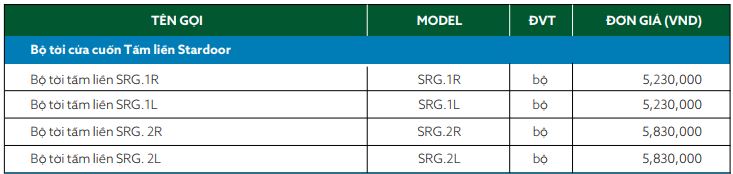 Bộ Tời Cửa Cuốn Tấm Liền Stardoor SRG.2R/L 1 báo giá bộ tời cửa cuốn tấm liền Stardoor SRG.2