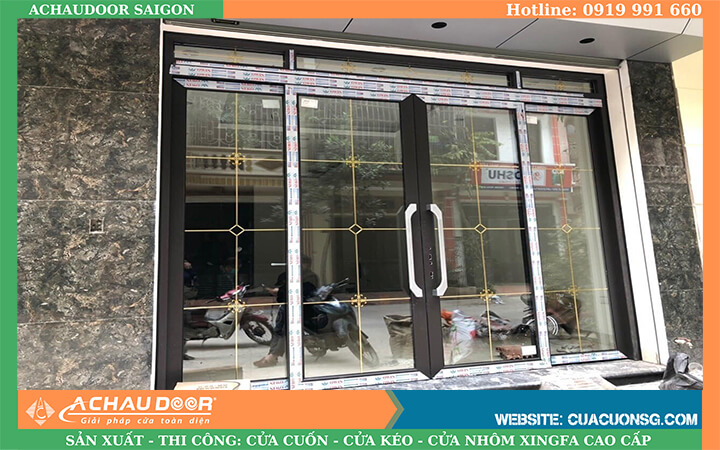 cửa nhôm kính trượt quay 4 cánh đẹp