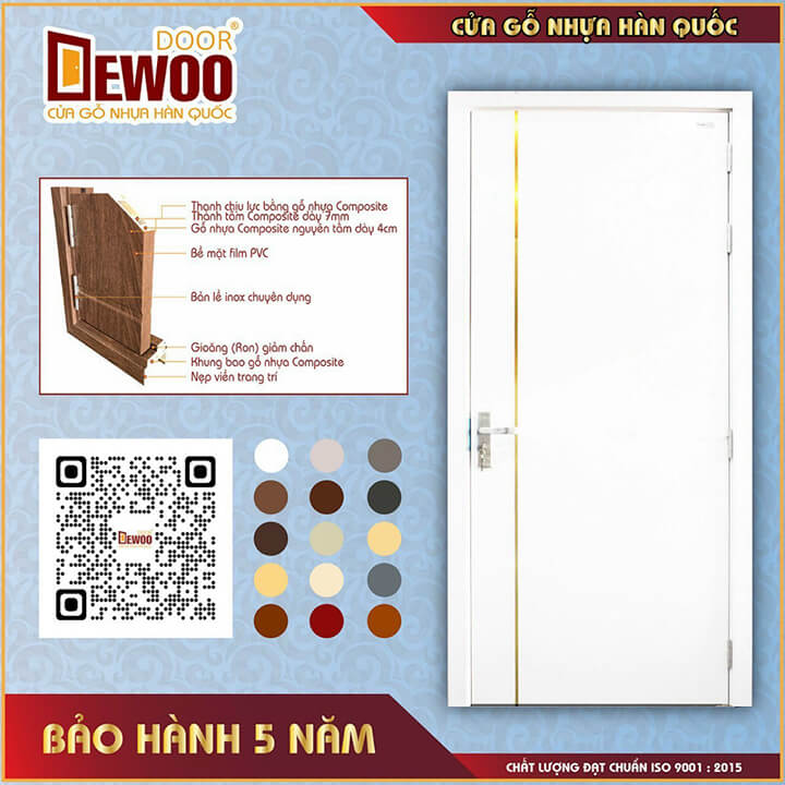 mẫu cửa gỗ nhựa composite chống nước tuyệt đối 100%