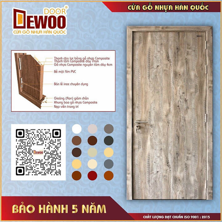 mẫu cửa gỗ nhựa composite chống nước tuyệt đối