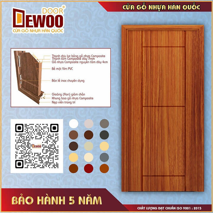 mẫu cửa nhựa composite chống nước tuyệt đối 100%