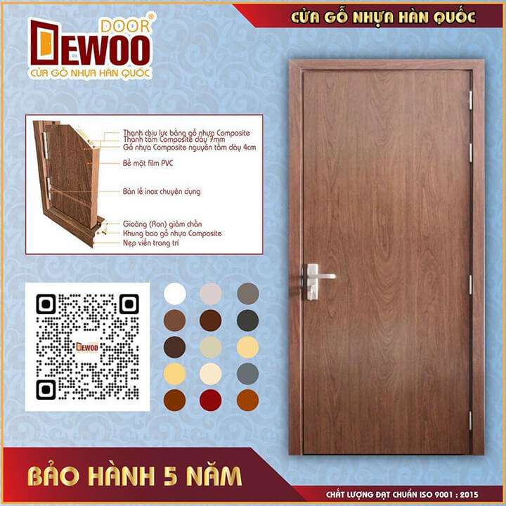 mẫu cửa nhựa composite chống nước tuyệt đối