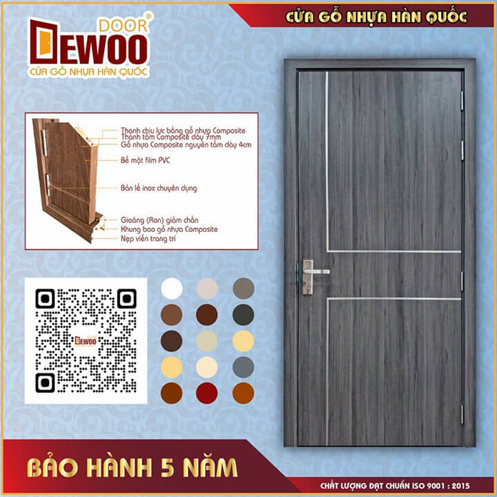 mẫu cửa nhựa composite chống nước tuyệt đối 100% đẹp