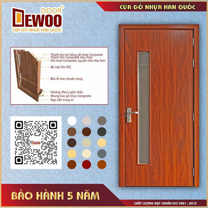 mẫu cửa nhựa composite chống nước tuyệt đối 100% mới nhất