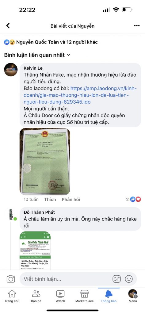 Cửa Cuốn Á Châu cảnh báo tình trạng cá nhân, đơn vị, trang web, fanpage giả mạo thương hiệu 5 dang thanh nhan gia mao cua cuon a chau lua dao 5