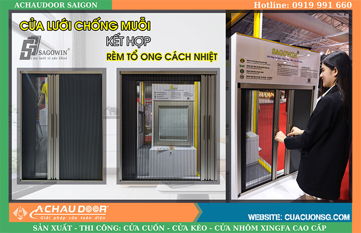rèm kết hợp cửa lưới chống muỗi