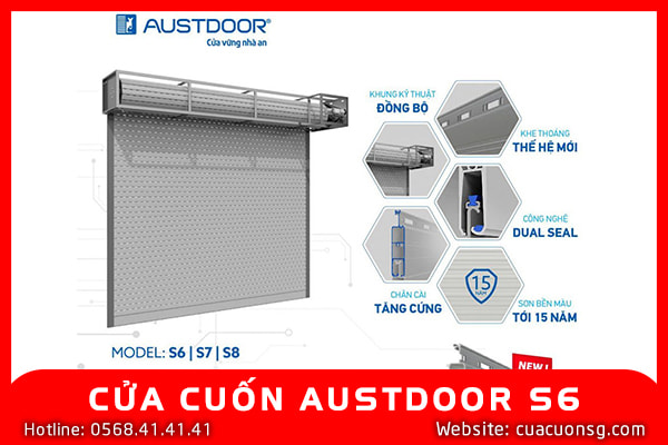 Cửa Cuốn Khe Thoáng Austdoor Super S6 3 CỬA CUỐN AUSTDOOR S6 DÀY 1.1 - 1.25MM