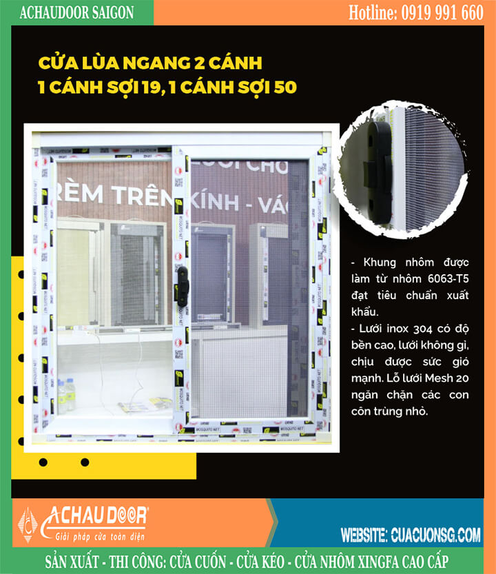 Cửa Lưới Chống Muỗi Dạng Lùa Inox 1 cửa lưới chống muỗi dạng lùa inox