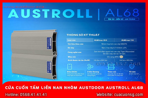 Cửa Cuốn Tấm Liền Nan Nhôm Austdoor Austroll AL68 1 CỬA CUỐN TẤM LIỀN NAN NHÔM AUSTDOOR AUSTROLL AL68