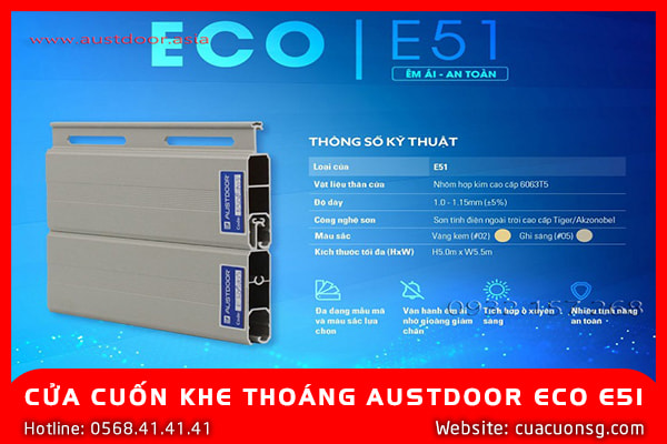 Cửa Cuốn Khe Thoáng Austdoor Eco E51 1 CỬA CUỐN KHE THOÁNG AUSTDOOR ECO E51