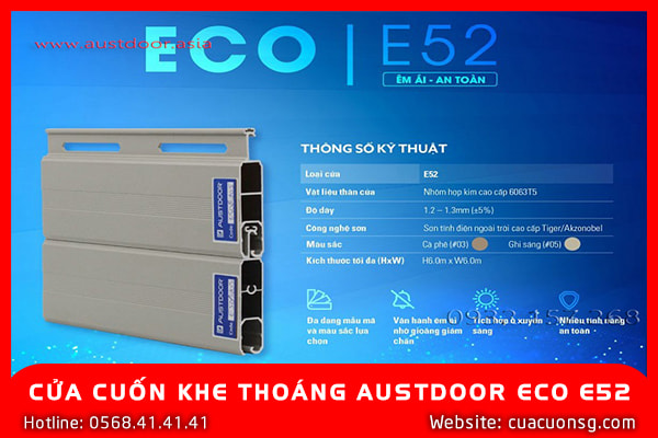 Cửa Cuốn Khe Thoáng Austdoor Eco E52 1 CỬA CUỐN KHE THOÁNG AUSTDOOR ECO E52