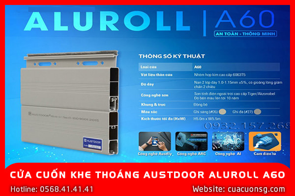 Cửa Cuốn Khe Thoáng Austdoor Aluroll A60 1 CỬA CUỐN KHE THOÁNG AUSTDOOR ALUROLL A60