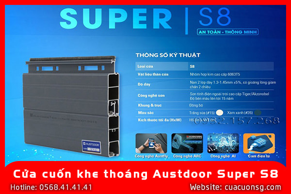 Cửa Cuốn Khe Thoáng Austdoor Super S8 1 Cửa cuốn khe thoáng Austdoor Super S8
