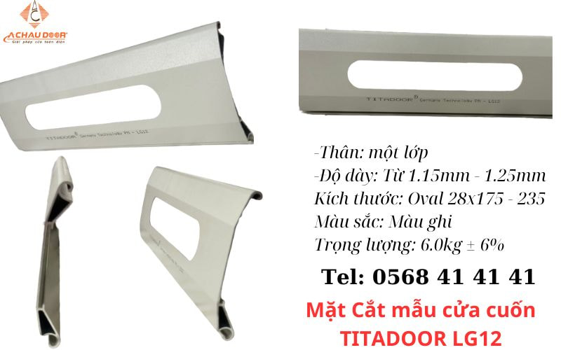 Cửa Cuốn Đức Khe Thoáng Titadoor LG 12 1 mặt cắt mẫu cửa cuốn titadoor lg 12
