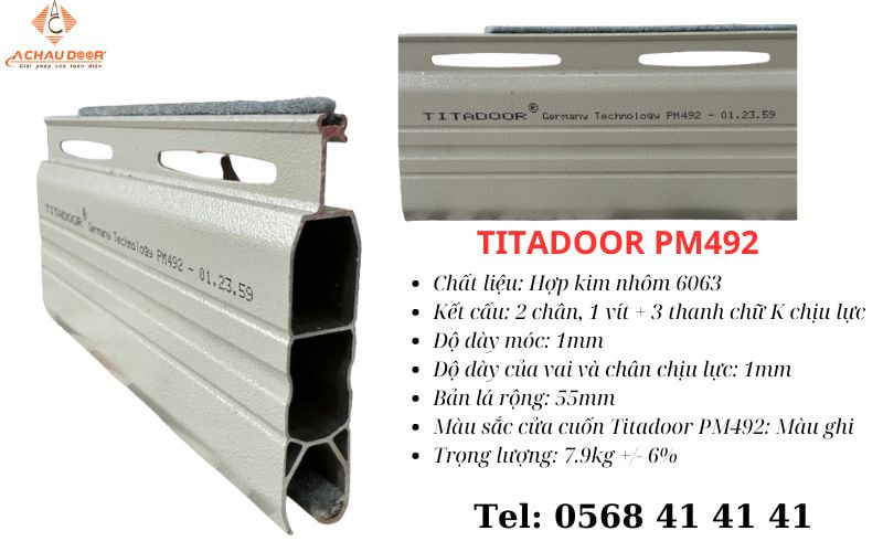 Cửa Cuốn Đức Khe Thoáng Titadoor PM492 2 mẫu cửa cuốn Titadoor PM492