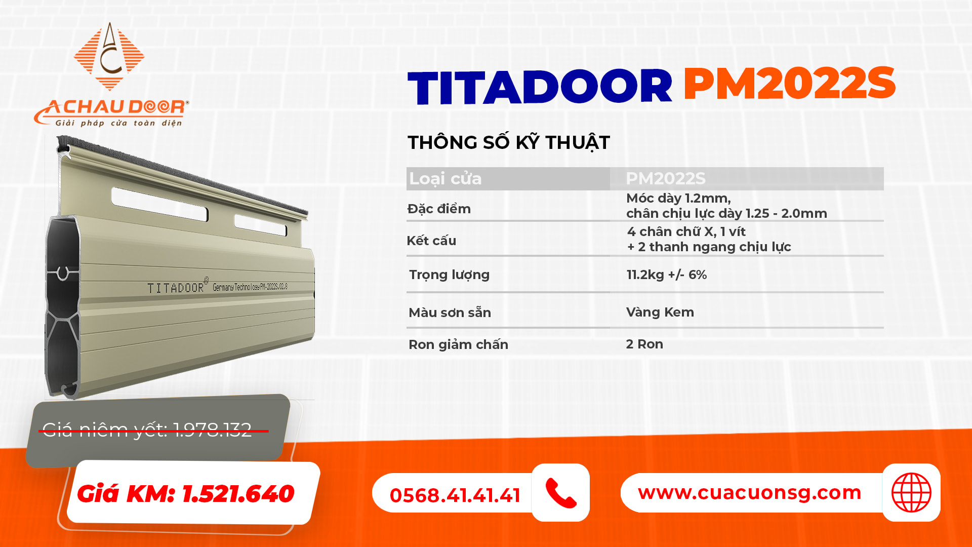 Cửa Cuốn Đức Khe Thoáng Titadoor PM2022S 1 Titadoor PM2022S