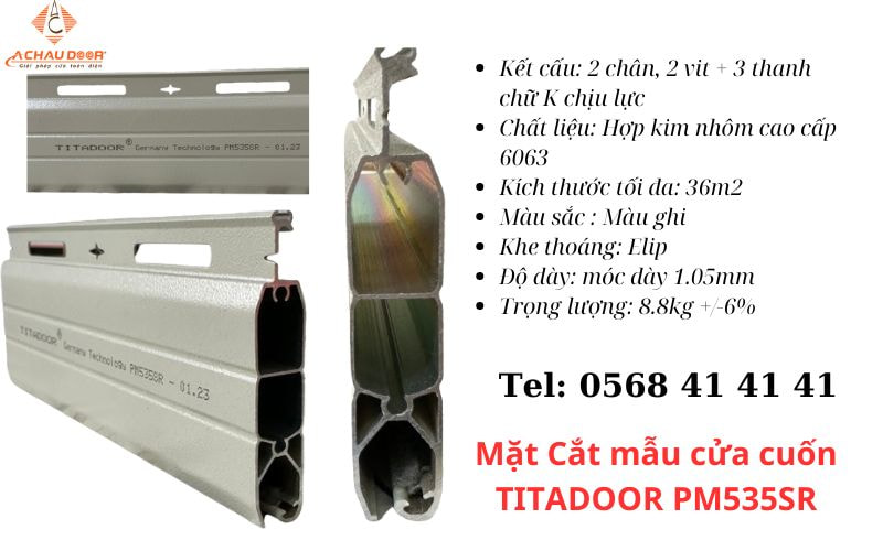 Cửa Cuốn Đức Titadoor PM535SR 3 mặt cắt mẫu cửa cuốn titadoor pm 535sr