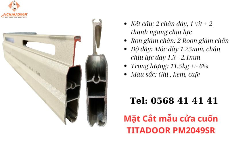 Cửa Cuốn Đức Khe Thoáng Titadoor PM2049sr 3 Thông số lá Titadoor PM2049SR