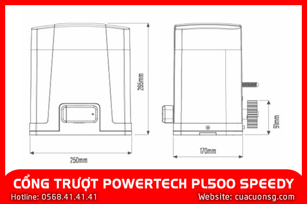 CỔNG TRƯỢT POWERTECH PL500 SPEEDY 3 CỔNG TRƯỢT POWERTECH PL500 SPEEDY