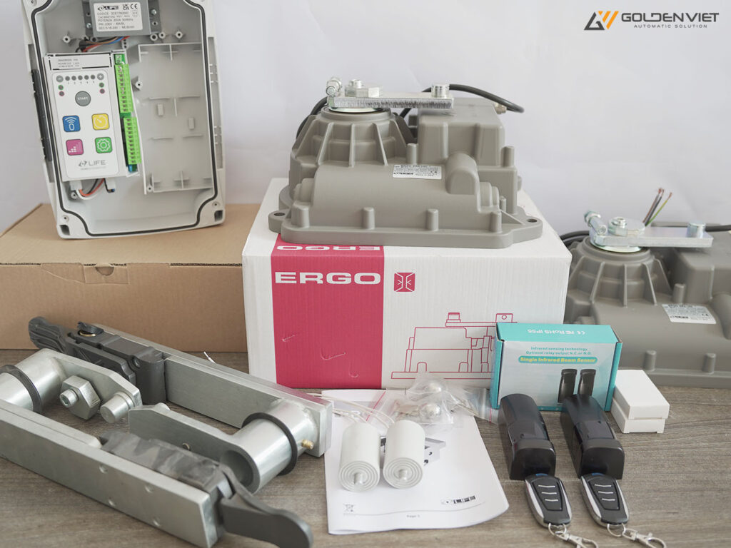 MOTOR CỔNG TỰ ĐỘNG ÂM SÀN LIFE ER4 UNI 230V 4 trọn bộ động cơ âm sàn life 230v