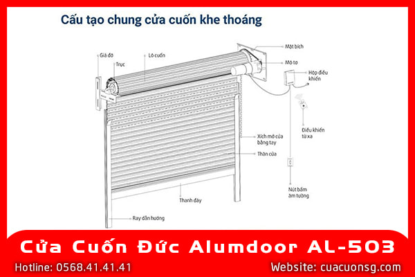 Cửa Cuốn Đức Alumdoor AL-503 2 Cửa Cuốn Đức Alumdoor AL-503