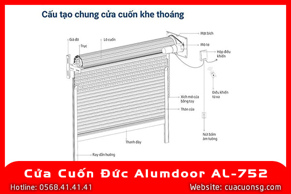 Cửa Cuốn Đức Alumdoor AL-752 2 Cửa Cuốn Đức Alumdoor AL-752
