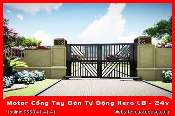 Motor Cổng Tay Đòn Tự Động Hero L8 - 24V 4 Motor Cổng Tay Đòn Tự Động Hero L8 - 24v
