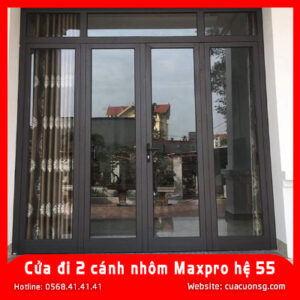 Cửa đi 2 cánh nhôm Maxpro hệ 55