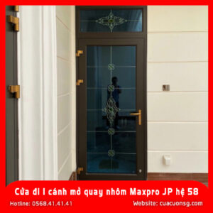 Cửa đi 1 cánh mở quay nhôm Maxpro JP hệ 58