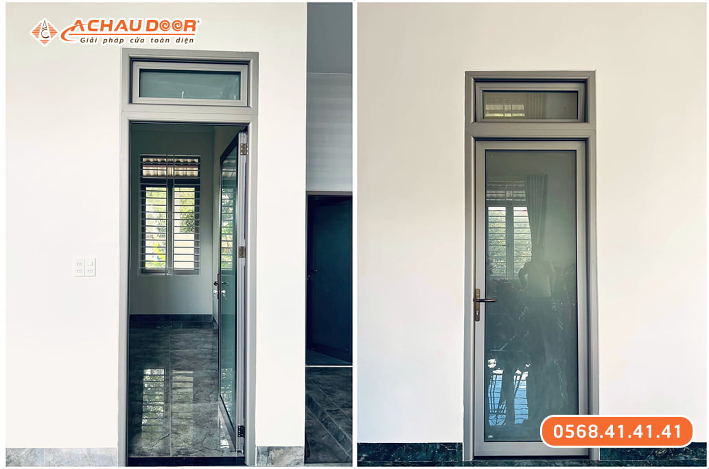 Cửa đi 1 cánh mở nhôm Maxpro hệ 83 1 Cửa đi 1 cánh mở nhôm Maxpro hệ 83