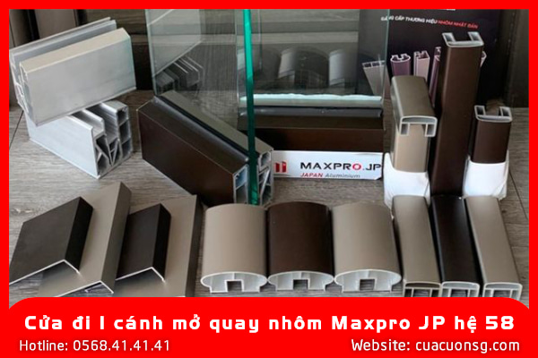 Cửa đi 1 cánh mở quay nhôm Maxpro JP hệ 58 3 Cửa đi 1 cánh mở quay nhôm Maxpro JP hệ 58