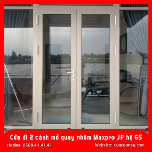 Cửa đi 2 cánh mở quay nhôm Maxpro JP hệ 65