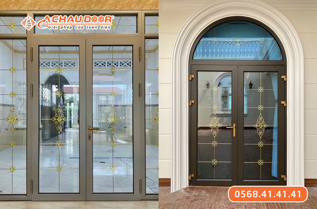 Cửa đi 2 cánh mở nhôm Maxpro hệ 83 1 Cửa đi 2 cánh mở nhôm Maxpro hệ 83