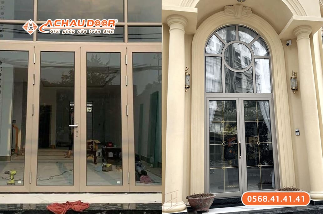 Cửa đi 2 cánh mở nhôm Maxpro hệ 83 3 Cửa đi 2 cánh mở nhôm Maxpro hệ 83
