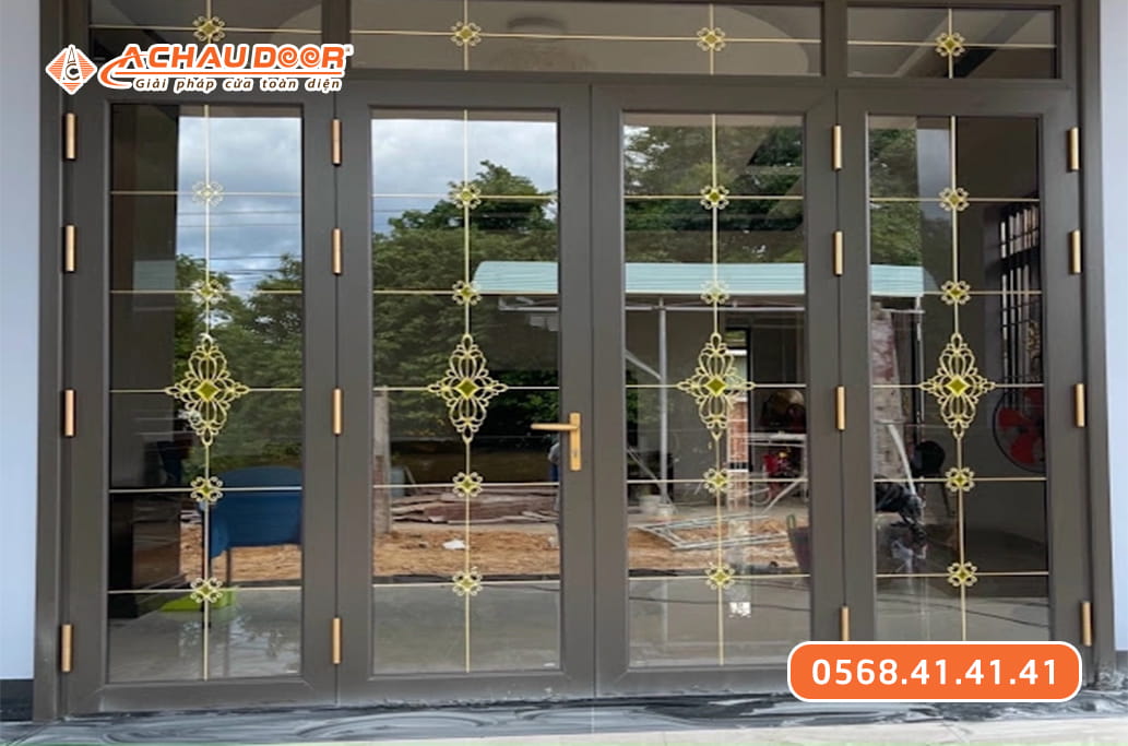 Cửa đi 4 cánh mở nhôm Maxpro hệ 83 3 Cửa đi 4 cánh mở nhôm Maxpro hệ 83
