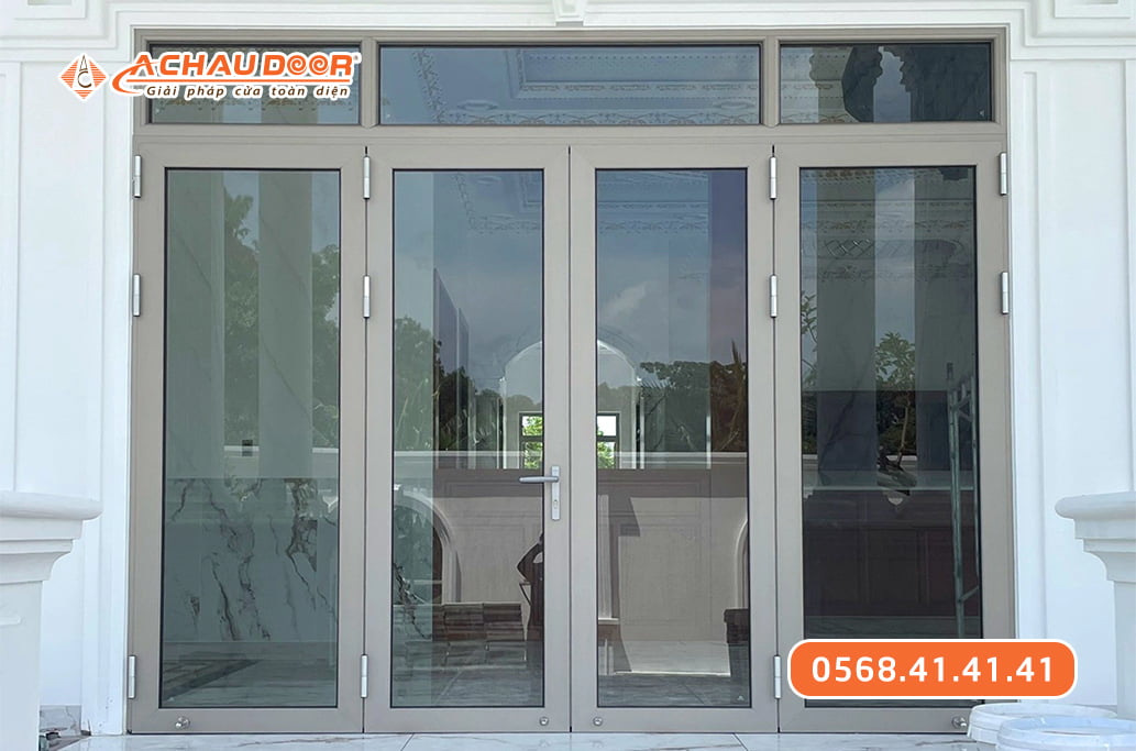 Cửa đi 4 cánh mở nhôm Maxpro hệ 83 1 Cửa đi 4 cánh mở nhôm Maxpro hệ 83
