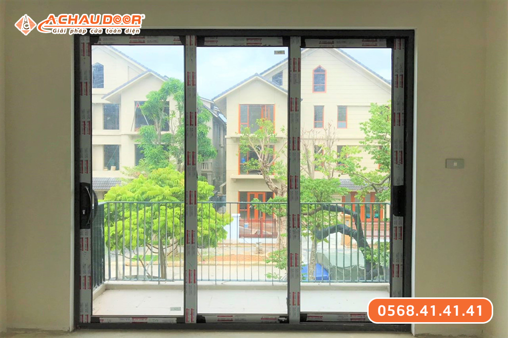 Cửa đi lùa 3 cánh nhôm Maxpro hệ 115 1 Cửa đi lùa 3 cánh nhôm Maxpro hệ 115